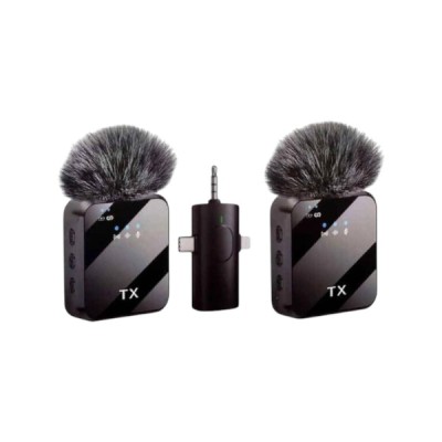 F11-2 Wireless Collar Microphone for iPhone/Android/Type C with Noise Cancellation